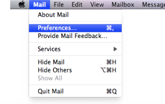 Select Mail → Preferences. 
